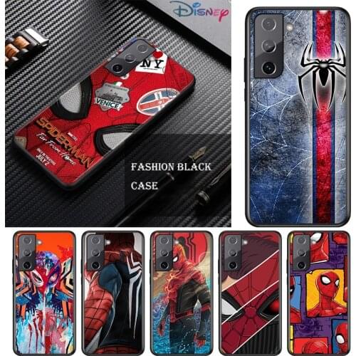 Spiderman superhero For Samsung Galaxy S21 S10 S10E S9 S8 S7 Note 20 10 9 8 Ultra 5G Plus Edge Pro Black Phone Case