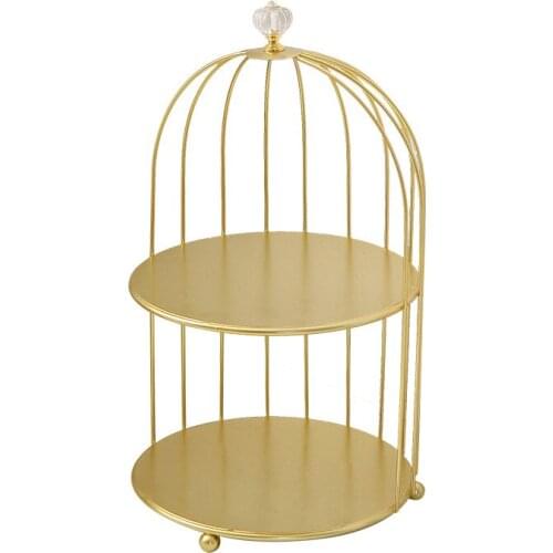 Bird Rack Lipstick Perfume Skin Care Products Finishing Box Display Rack Desktop Cosmetic Storage Box Iron Gold