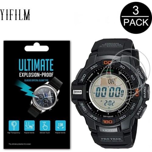 3Pack 5H Nano Explosion-proof Screen Protector For Casio Mens Trek PRG-270 PRG240T 300 650Y 600 600Y PRG-300 Watch Screen Film