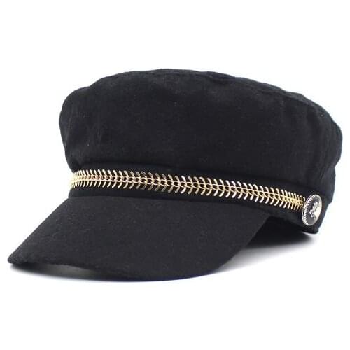 Winter Baseball Cap Women French Style Wool Bakers Boy Hat Cap Cool Hats Womens Baseball Hats Black Visor Hat