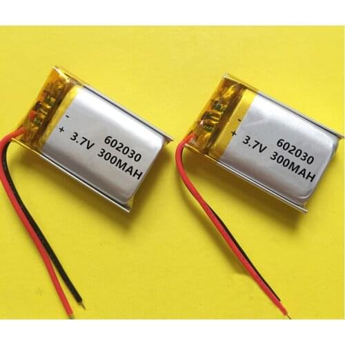 10pcs 602030 polymer lithium battery 3.7V 300mAH LED lamp battery Bluetooth speaker driving recorder DVR Tachograph Car