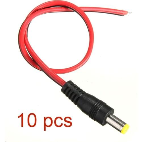 10pcs 5.2.1mm Male DC Power Jack Plug Adapter Connector Cable CCTV Camera