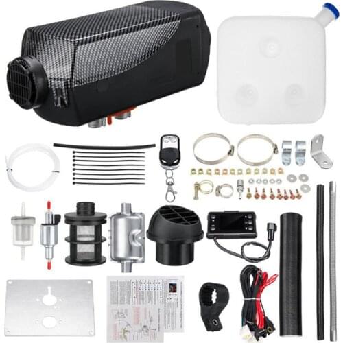 12V 5000W Portable One Machine Lcd Remote Control Red Parking Fuel Air Heater Multifunction Economical Nylon