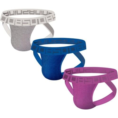 Free Shipping 3pcs Lot Cotton Men Thongs Mens Jockstrap Underwear Set Sexy Low Waist Mens Thong Gay Panties Wholesale M-2XL