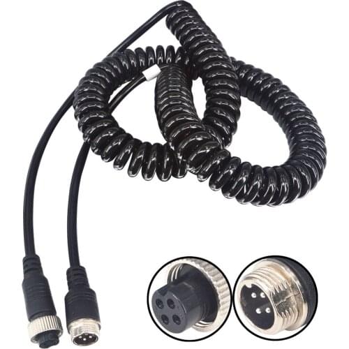 4-pin Retractable Power Video Extension Cable M12 Wire with 4pin Connection 5M for Backup Camera CCTV Camera DVR