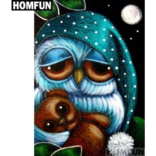 HOMFUN Full Square/Round Drill 5D DIY Diamond Painting "Cartoon owl" Embroidery Cross Stitch 5D Home Decor Gift A01551