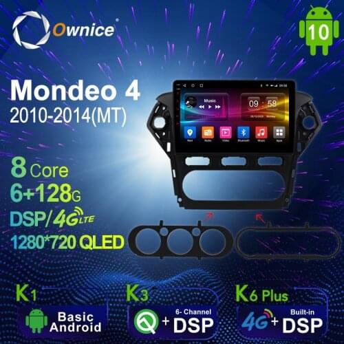 Ownice 6G+128G Android 10.0 Car Multimedia Radio Player for Ford Mondeo 4 2010 - 2014 Auto video Head Unit 4G LTE Support SPDIF