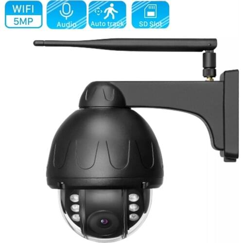 Auto Tracking HD 5MP Outdoor Dome IP Camera Wifi 5x Zoom Two Way Audio SD Card CCTV Surveillance CAM Waterproof IR Night P2P
