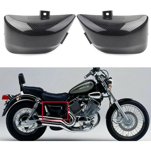 2Pcs ABS Carbon Fiber Motorcycle Fairing Side Battery Cover Guard RH+LH for Yamaha Virago 400 500 535 XV400 XV500 XV535