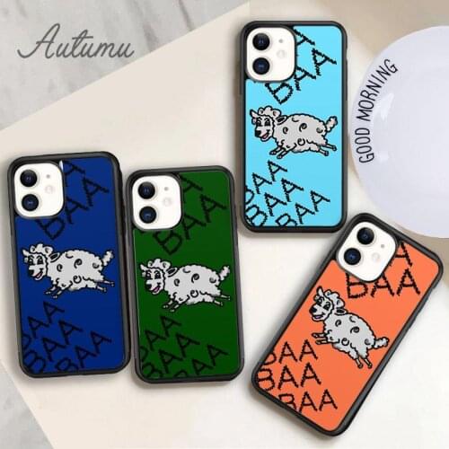 Cute Sheep Phone Case for iPhone 11 12 Pro Max mini X XR XS SE 2020 5 6S 7 8 Plus Samsung Galaxy S8 S9 S10 Cover shell