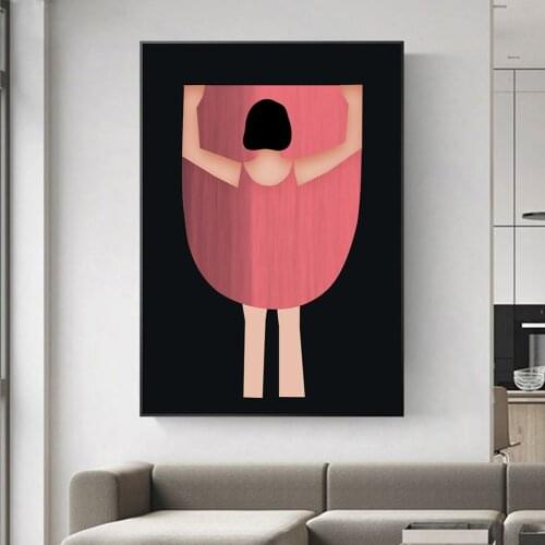 Girl With Red Skirt Canvas Paintings On The Wall Art Posters And Prints Nordic Canvas Art Pictures For Living Room Wall Decor