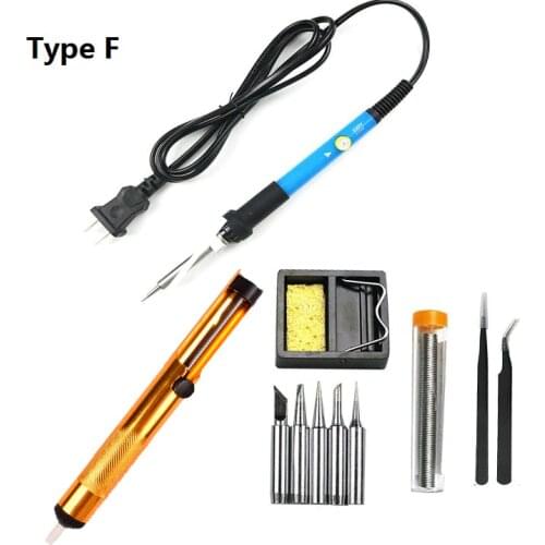 60W Adjustable Temperature Electric Soldering Iron Set Welding Solder Station Heat Pencil Repair Tool Kit Soldering Cleaning