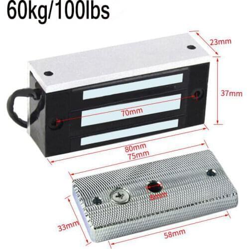 60KG 100lbs 12V Electromagnetic Lock Electronic Electric Magnetic Lock Cabinet Mini Door Locks
