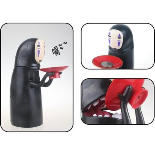 NEW BOXED 21cm Spirited Away Piggy Bank Kaonashi Faceless Man action figure Figures Toy Smart Anime Gift Automatic Eaten bank