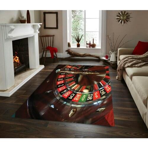 Roulette,Playing Card 2 Patterned Carpet ,Non Slip Floor Carpet,Teens Carpet,Turkish Rug