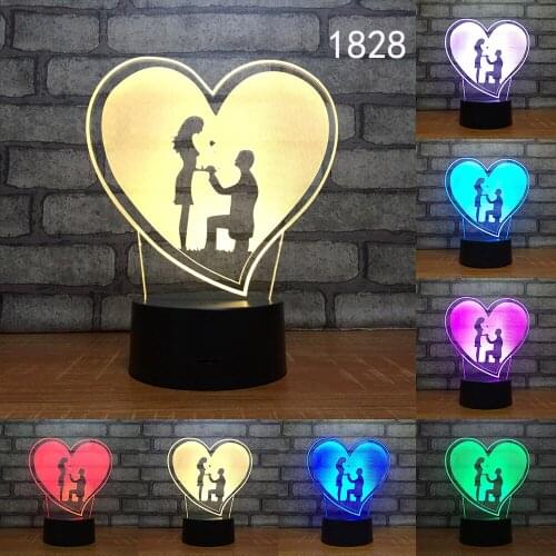 Novelty And Unique Led Table Lamp Creative Gift 7 color Remote Control 3d Night Lamp Smart Home Bedroom Desk Lamp