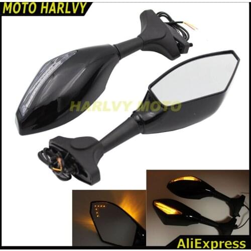 New Motor Accessories Motorcycle LED Turn Signals Rearview Sport Bike Mirrors for HONDA SUZUKI KAWASAKI YAMAHA Ducati