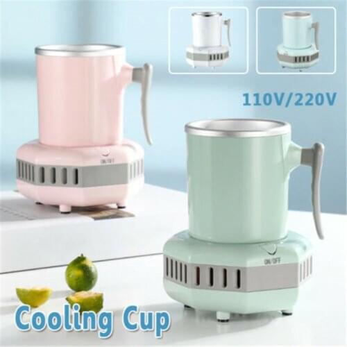 2 IN 1 Cooling Cup Car Cup Holder Mini Cooler Auto Drink Holder Semiconductor Cooling Portable Drink Refrigerator Freezing Milk