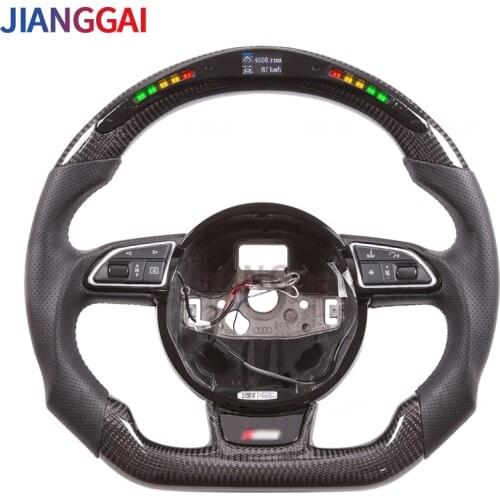 LED 100% Real Carbon Fiber Car Steering Wheel Suitable For Audi rs 2012-2016 Model