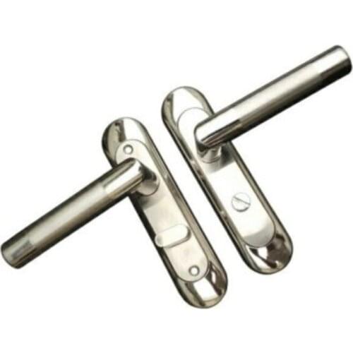 Simple Washroom Door Lock Stailess Steel Interior Door Handle Lock Anti-theft Lock Bathroom Toilet Lock Furniture Hardware