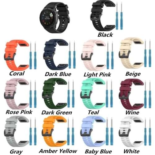 26 22 20MM Watchband Strap for Garmin Fenix 6X 6 6s 5 5S Plus 3 3HR Quick Release Silicone Easyfit Wrist Band Strap smartwatch