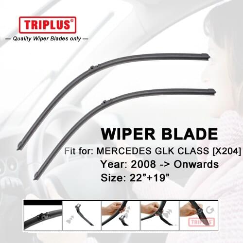 Wiper Blade for Mercedes Benz GLK Class X204 (2008-Onwards) 1set 22"+19",Flat Aero Beam Windscreen Wiper Frameless Soft Blades