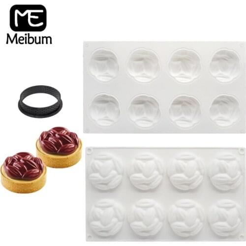 Meibum Almond Shape Silicone Chocolate Mousse Pastry Moulds Cake Mold Tart Ring Muffin Dessert Decorators Baking Decorating Tool