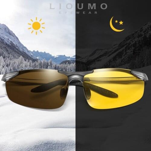 LIOUMO Brand Day Night Vision Sunglasses For Men Polarized Sun Glasses Women Photochormic Driving Glasses UV400 lentes de sol