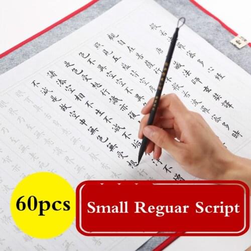 Chinese Brush Calligraphy Practice Copybooks Chinese 60sheets Small Regular Script Heart Sutra Poem Copybooks for Beginner