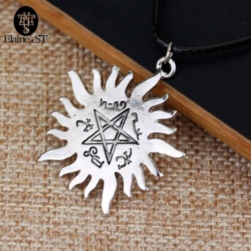 Types Supernatural Necklace Pentagram Castiel Wings Angel Wicca Dean Winchester Jensen Ackles amulet Cool Pendant Chram Jewelry