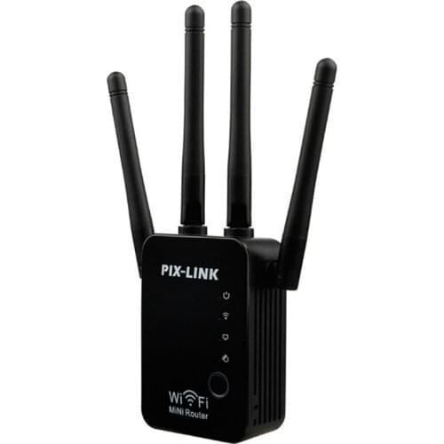 PIX-LINK 300Mbps Signal Amplifier Four Antenna Router Wifi Repeater Wireless Router Extender