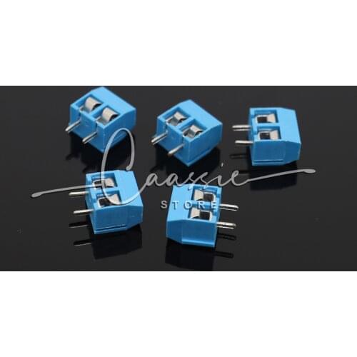Screw Terminal Block Connector KF301-2P KF301-5.0-2P KF301 Screw 2Pin 5.0mm Straight Pin PCB Terminal Connector Blue