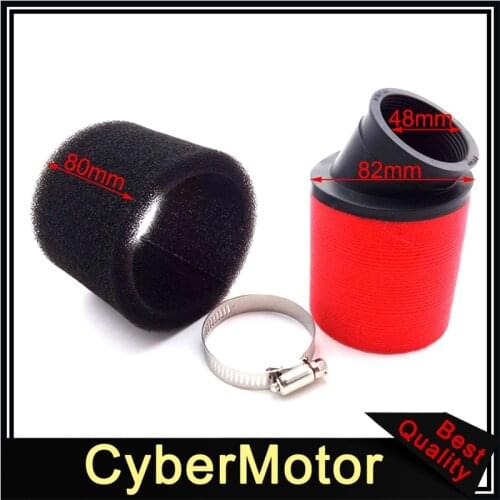 Motorcycle Racing 48mm Bent Foam Air Filter Clearner For Pit Pro Dirt Trail Bike GY6 Moped Scooter ATV Quad Motocross