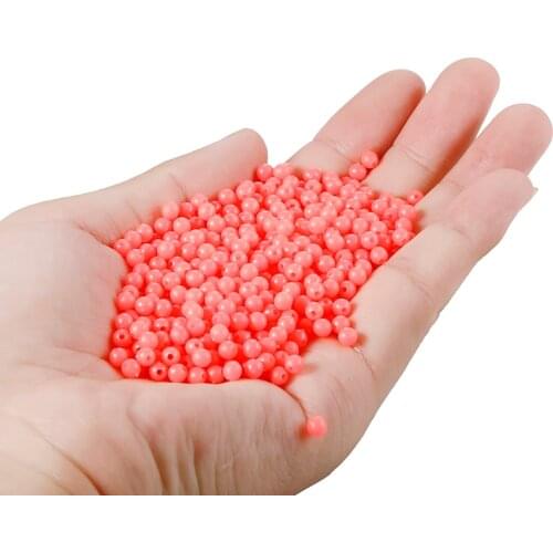 100pcs Round Hard Soft Luminous Fishing Beads Lure Glowing Sink Beads For Treble Hook Fishing Lure Tackle