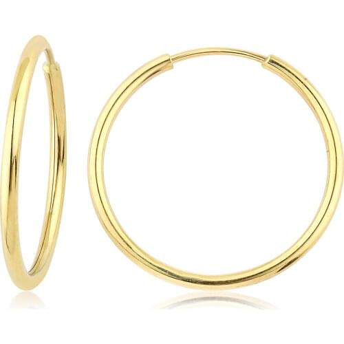 14k Hoop Earrings Yellow (1st Model 3rd Size) W4E35008
