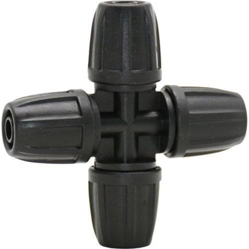 3/8 inch 4-way Cross lock nut water splitter irrigation garden hose connector 8/11 adapter 20pcs