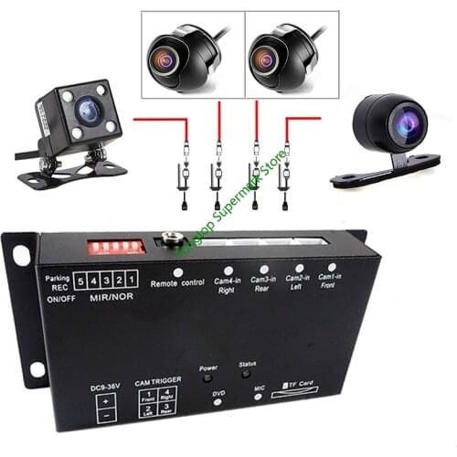 360 Degree Full Parking View Camera Switch Box With Front/Rear/Right/Left 4 Cameras DVR&Video Monitoring