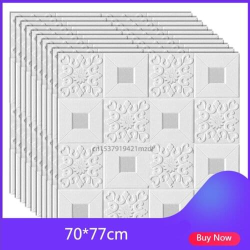 3D Stereo Wall Stickers Self-Adhesive Ceiling Decorative Panels Roof Foam Wallpaper Living Room Home Decor TV Background