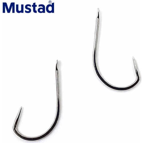 5packs Mustad 13000 Carbon Steel Fishing Hooks Carp Barbless Fishhook River Lake Freshwater Non-barb Hook Sharpened Anzol peche