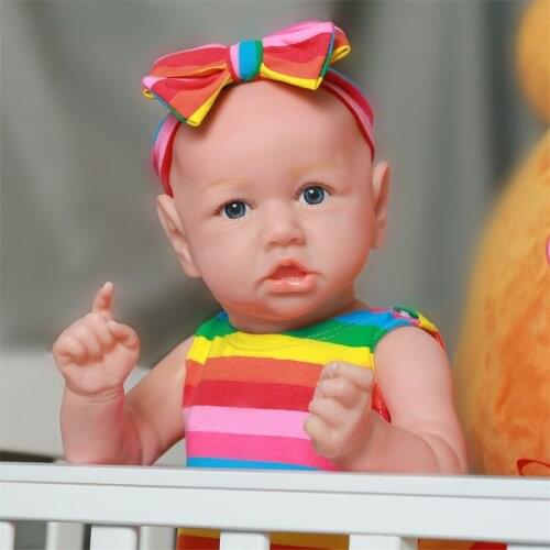 55CM Cute Pouting Baby Real Soft Silicone Material Doll Body Toddler Toys Babies doll Reborn Baby Doll Lifelike Rainbow Costumes