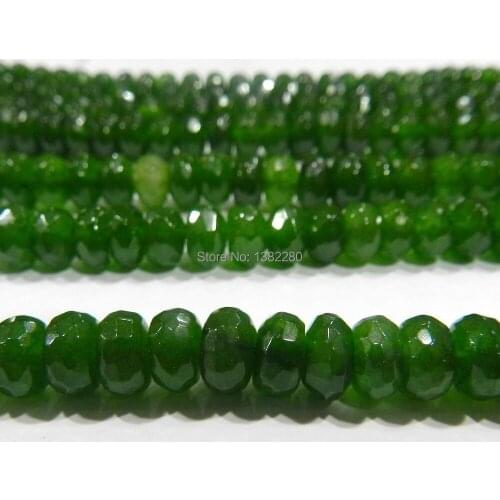 5x8mm Faceted green chalcedony abacus shape beads DIY women fashion beautiful jewelry making design 15" 5 piece/lot