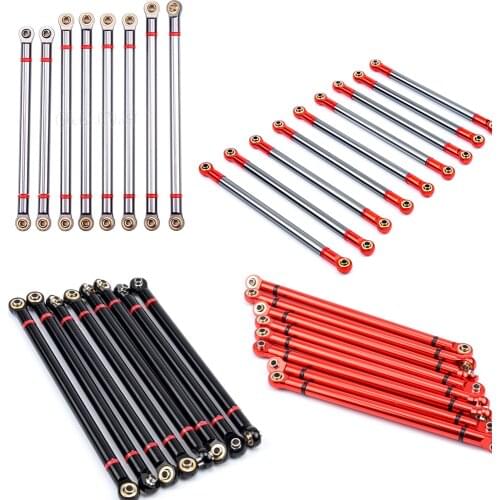8pcs/lot Aluminum Alloy Link Rod 313MM Wheelbase for 1/10 RC Car Crawler Axial SCX10