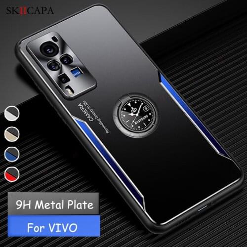 9H Aluminum Metal Shockproof Phone Case For VIVO X60 X50 Pro Plus 5G S9E S9 X21 X30 S7 Camera Lens Protection Matte Stand Cover