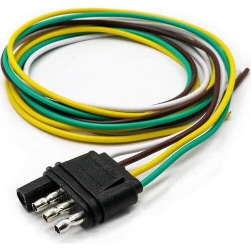 Car Trailer Light Wiring Harness Extension 4Pin Plug Flat Wire Connector US