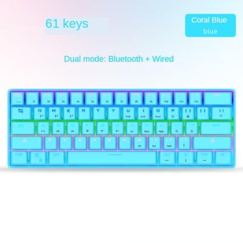 61keys Wireless Gaming Mechanical Keyboard Bluetooth Rechargeable Type-C USB Wired RGB For MacBook Desktop Tablet Laptop Phone