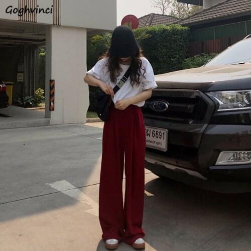 Casual Pants Women Ins High Waist All-match Simple Trousers Womens Plain Daily Trendy Chic Stylish Oversize Bottoms Female New