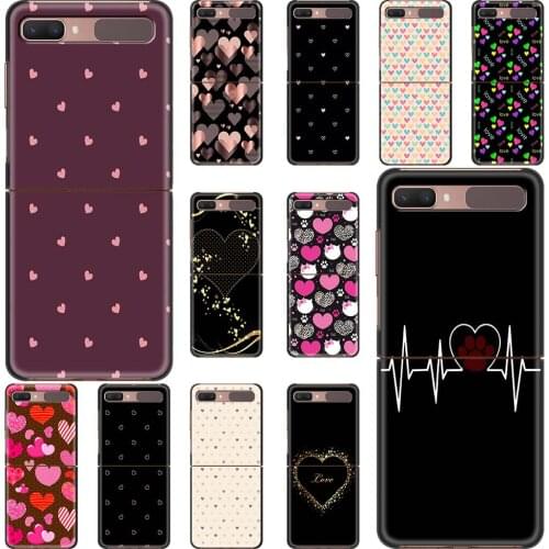 Animal Pink Love Heart Smartphone Case For Samsung Galaxy Z Flip 5G Cover Silicone Shell Black Cap Soft Coqu