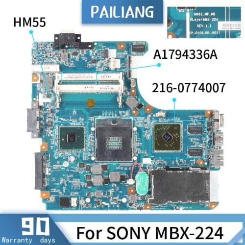 A1794336A For SONY MBX-224 1P-0106J01-8011 216-0774007 HM55 Mainboard Laptop motherboard DDR3 tested OK