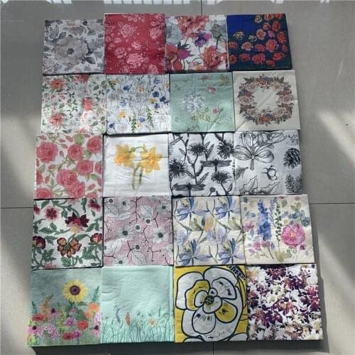 Decoupage wedding vintage napkin paper elegant tissue flower rose handkerchief birthday party Xmas beautiful serviettes decor 20