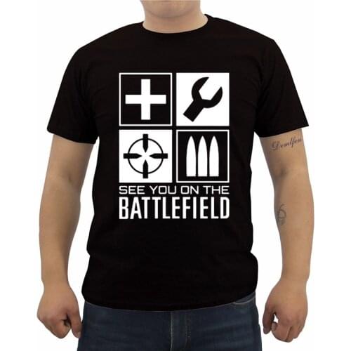 Game Battlefield With Personality Pattern Print T-shirt Mens Short Sleeve O-neck T Shirt Casual Male Hip Hop Tees Tops